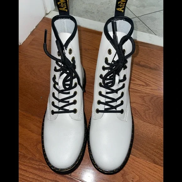 Dr. Martens Shoes Dr Martens White Combat Boots Size 7 Zavala